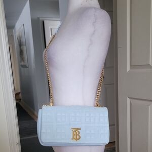 Burberry Small Lola Pale Blue Monogram Shoulder Bag